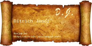 Ditrich Jenő névjegykártya